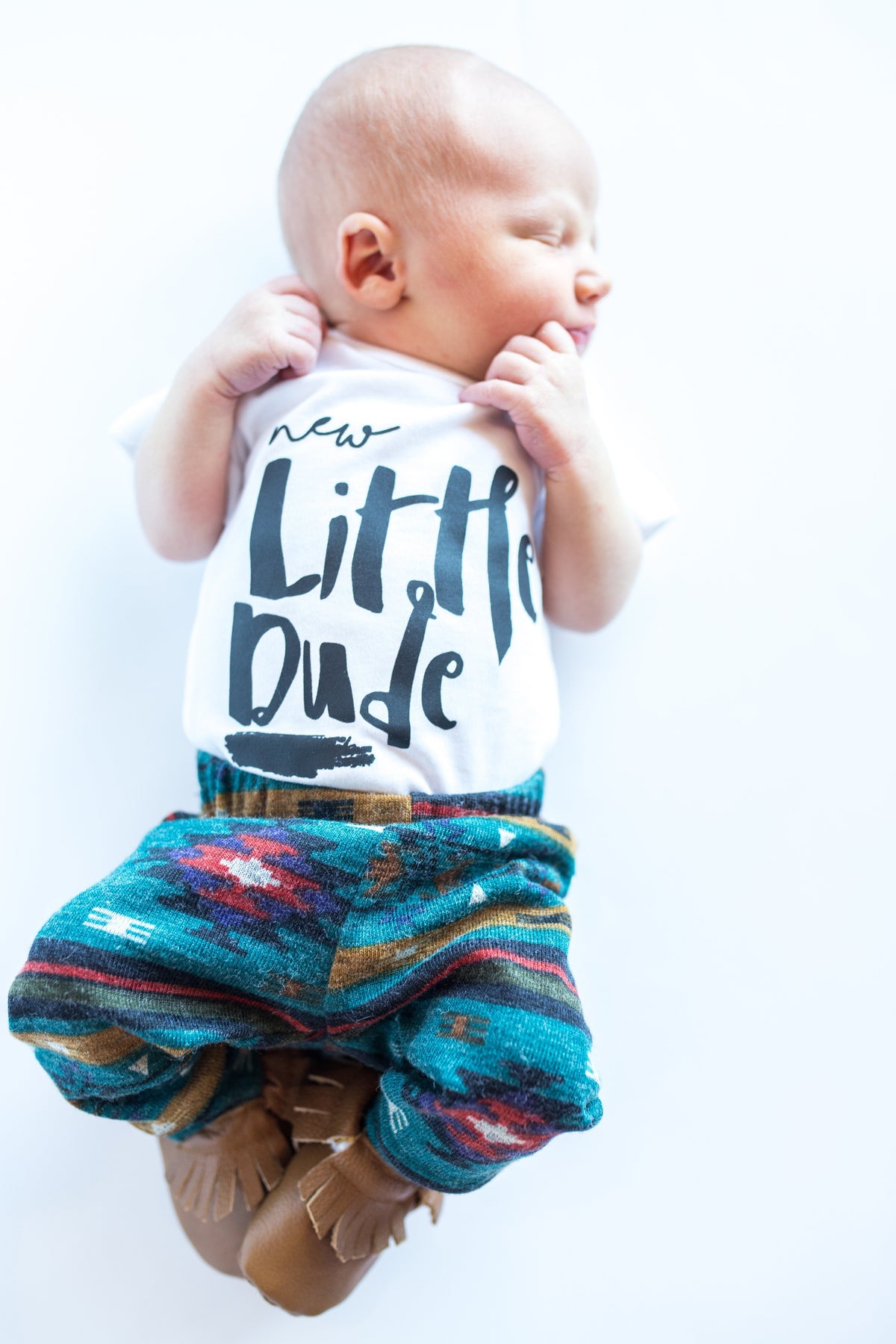 Cuddle Sleep Dream New Little Dude Onesie | White
