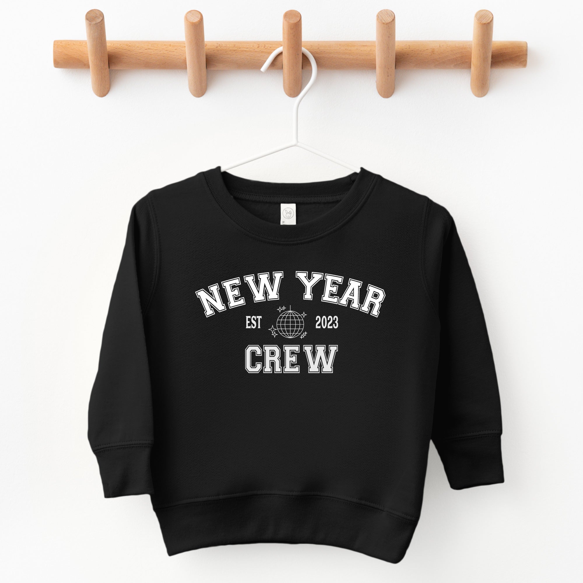 Cuddle Sleep Dream New Year Crew | Black Fleece Sweatshirt