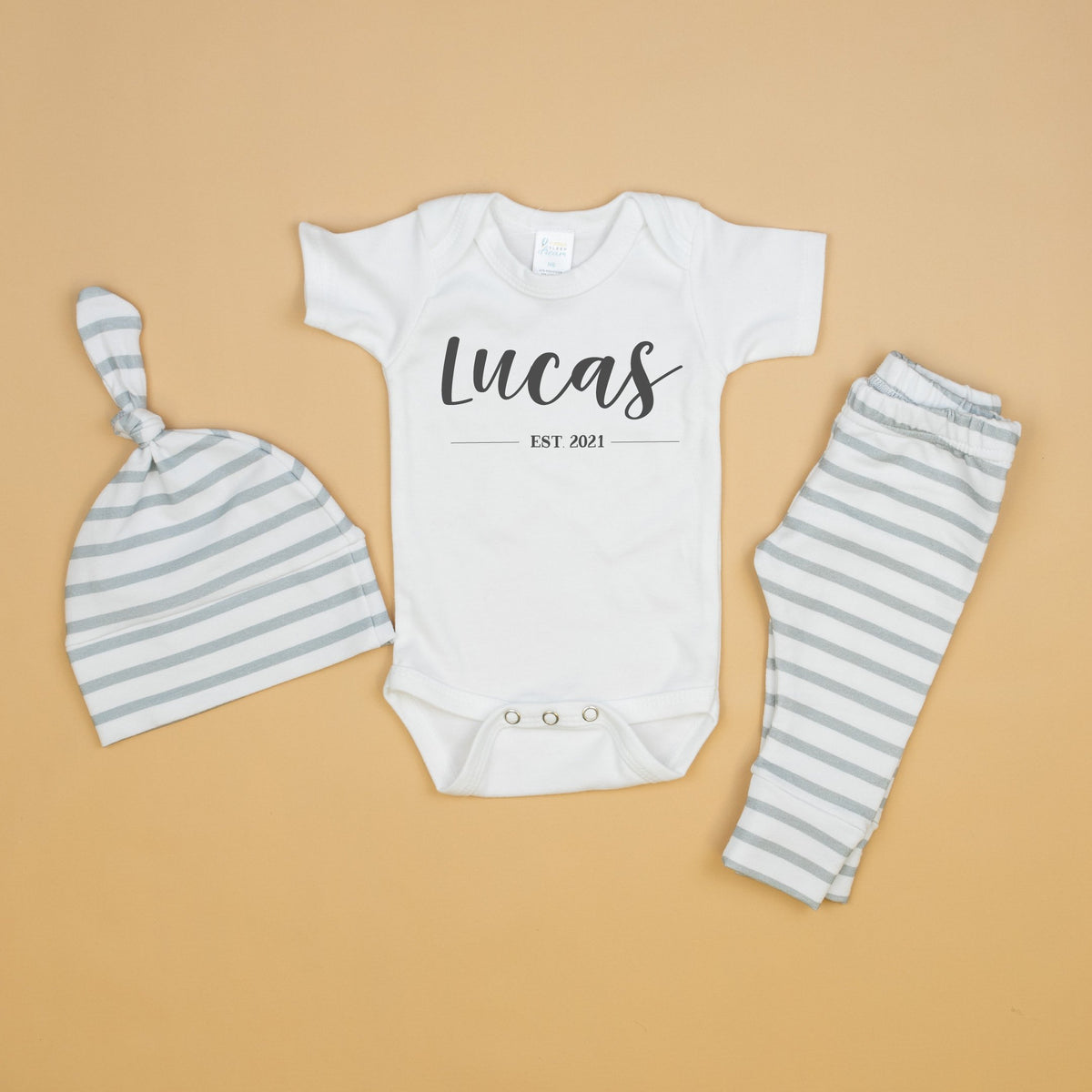 Cuddle Sleep Dream Bundles Newborn Short Sleeve Newborn Established Bundle | Gray White Stripe
