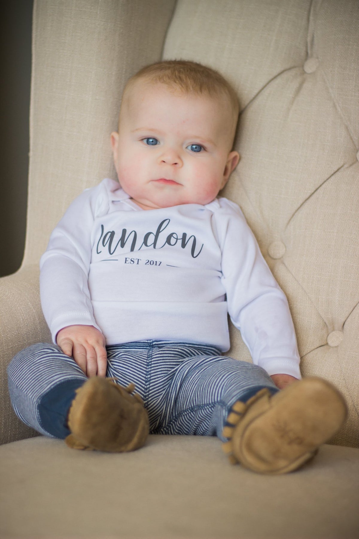 Cuddle Sleep Dream Newborn Established Onesie | Dark Gray Writing