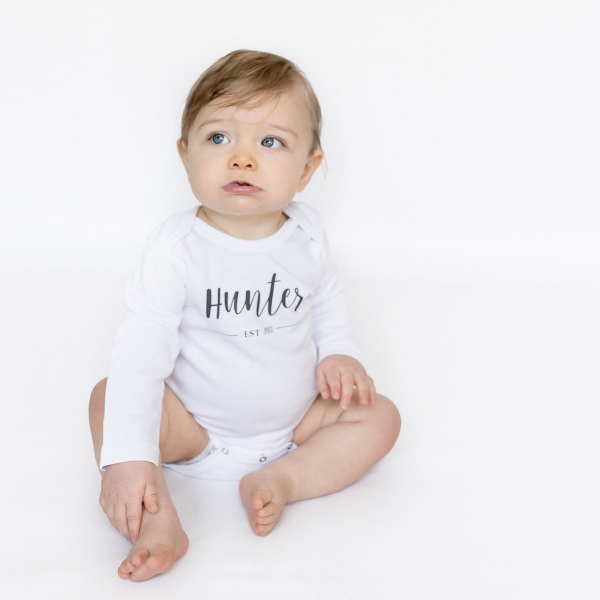 Cuddle Sleep Dream Newborn Established Onesie | Dark Gray Writing