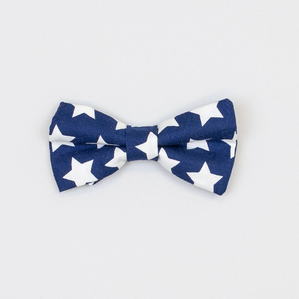 Cuddle Sleep Dream Ties Navy Stars Bow Patriotic Snap-On Tie