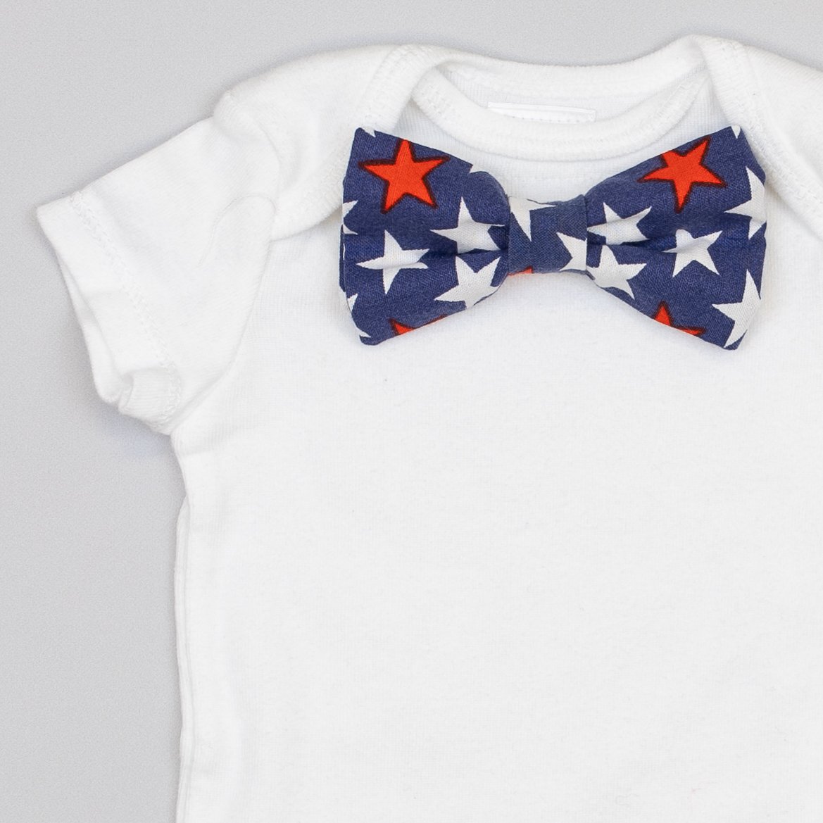 Cuddle Sleep Dream Bowtie Bodysuit Patriotic Stars Bowtie Bodysuit (Red, White, &amp; Blue)