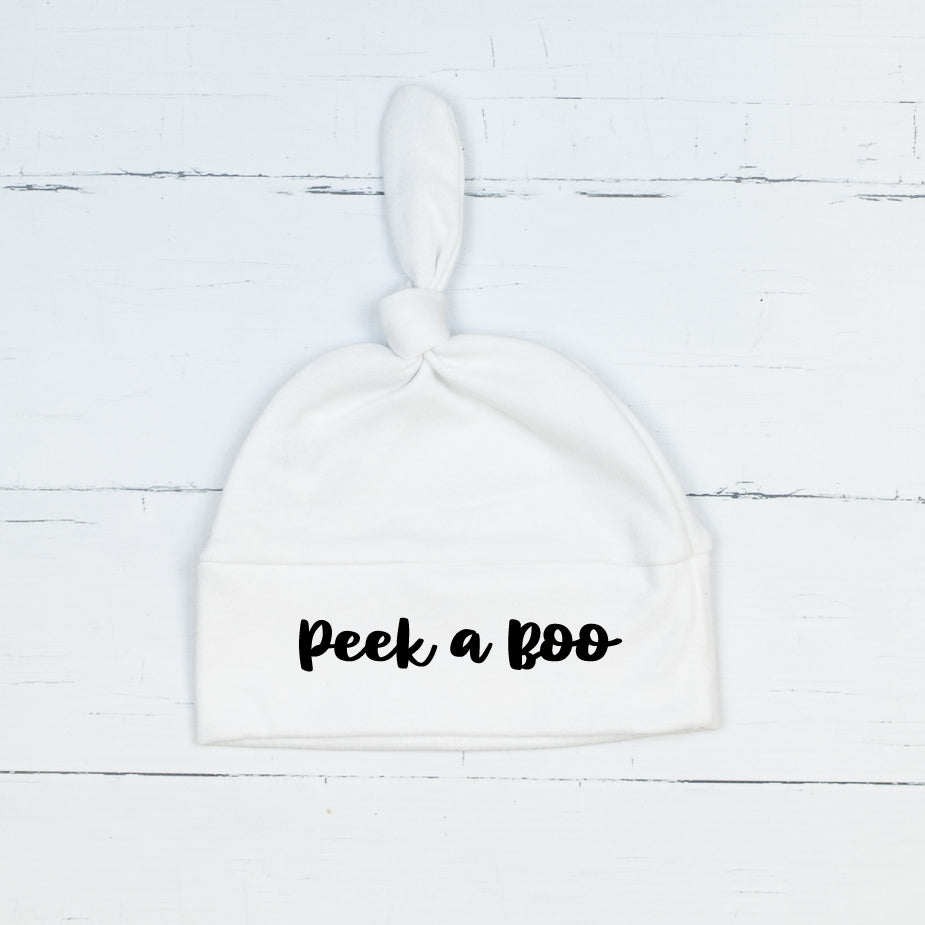 Cuddle Sleep Dream Knot Hat Peek A Boo | White Knot Hat