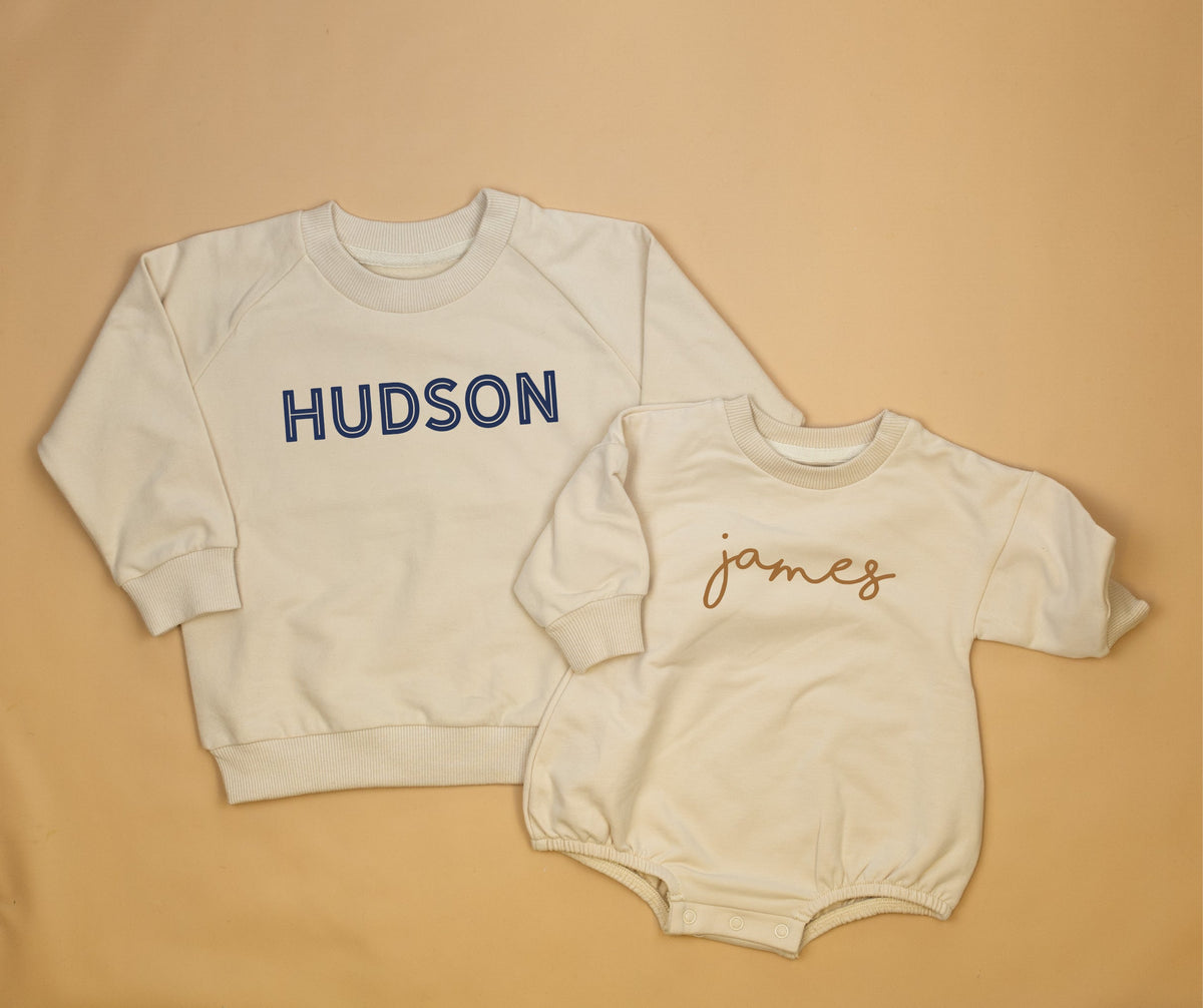 Cuddle Sleep Dream Personalize It | Cream Terry Sweatshirt