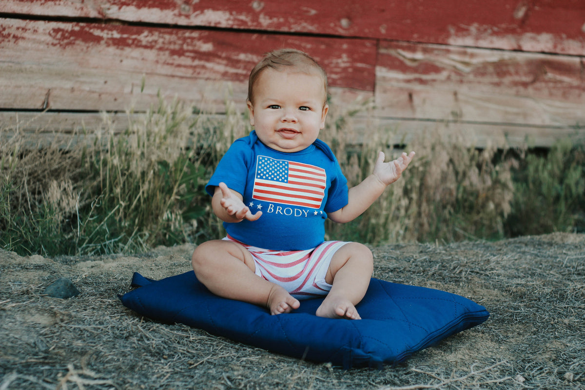 Personalized Flag Shirt/Onesie | Blue
