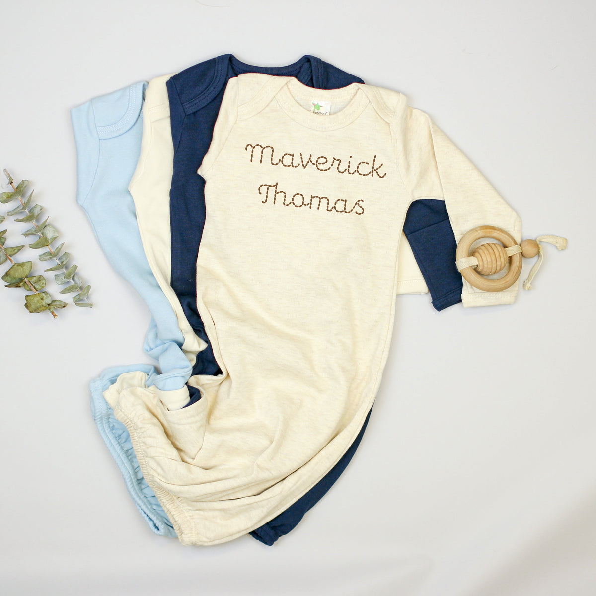 Cuddle Sleep Dream Personalized Stitched Newborn Gown