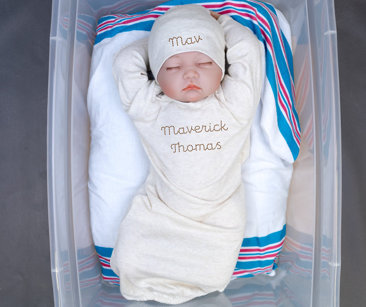 Cuddle Sleep Dream gown Personalized Stitched Newborn Gown