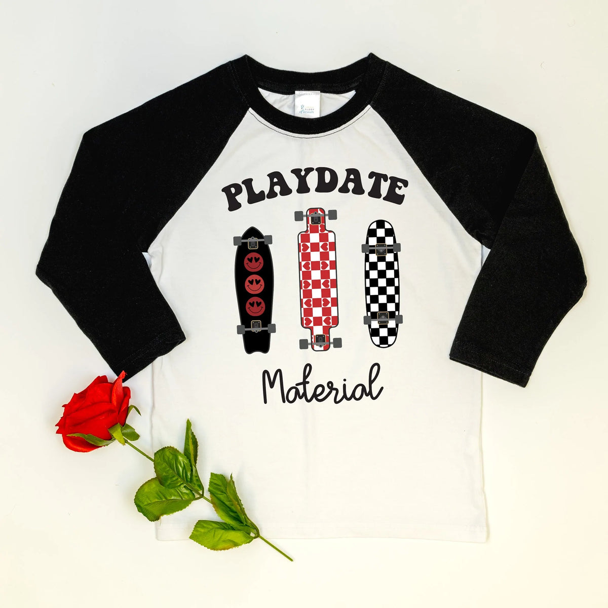 Cuddle Sleep Dream Playdate Material | Black Raglan Tshirt