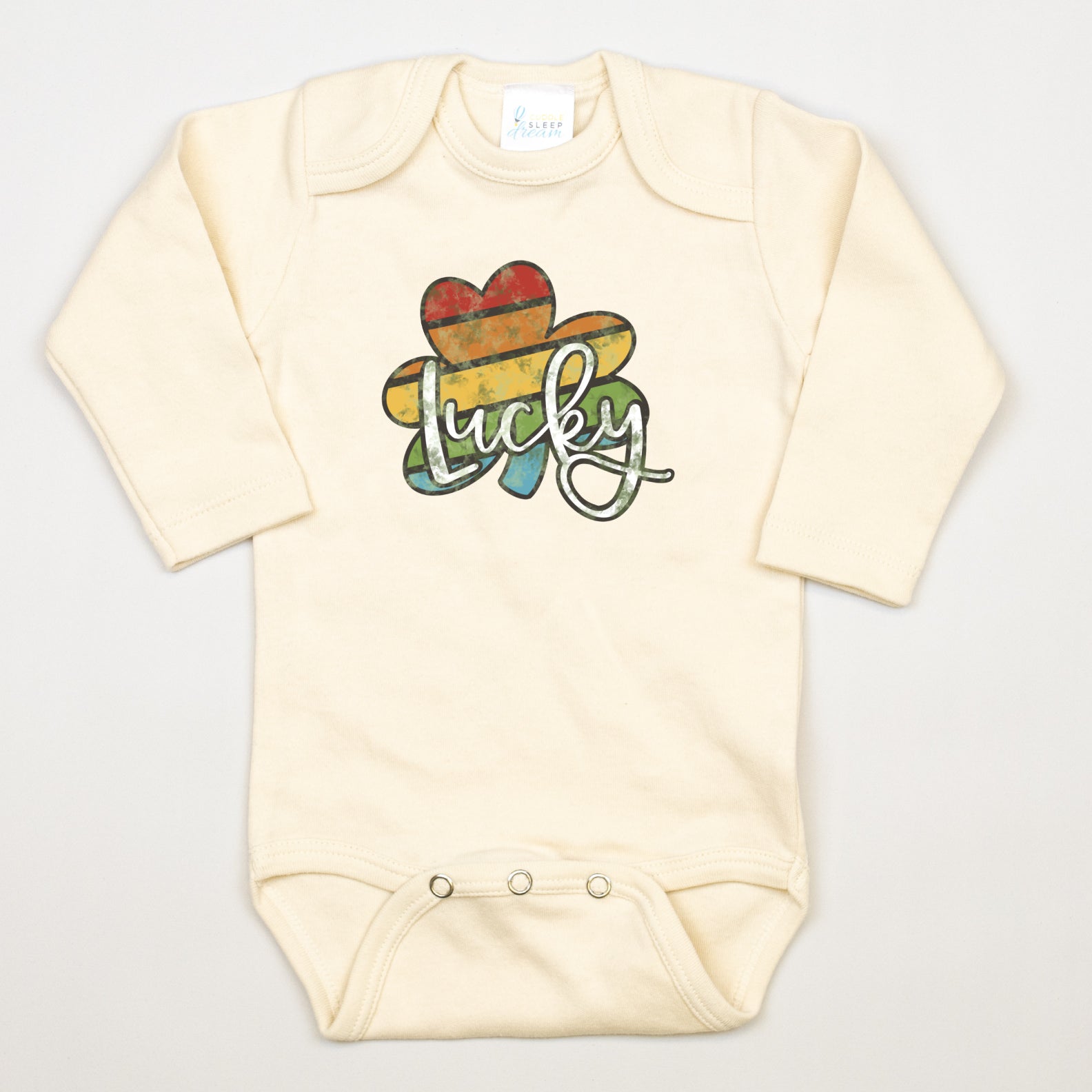 Cuddle Sleep Dream Baby One-Pieces Rainbow Lucky | Natural Bodysuit