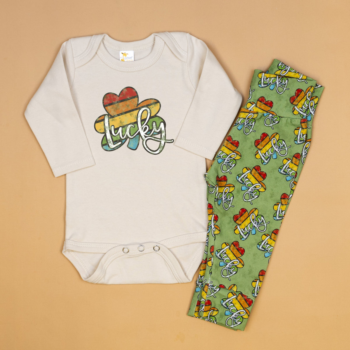 Cuddle Sleep Dream Baby One-Pieces Rainbow Lucky | Natural Bodysuit