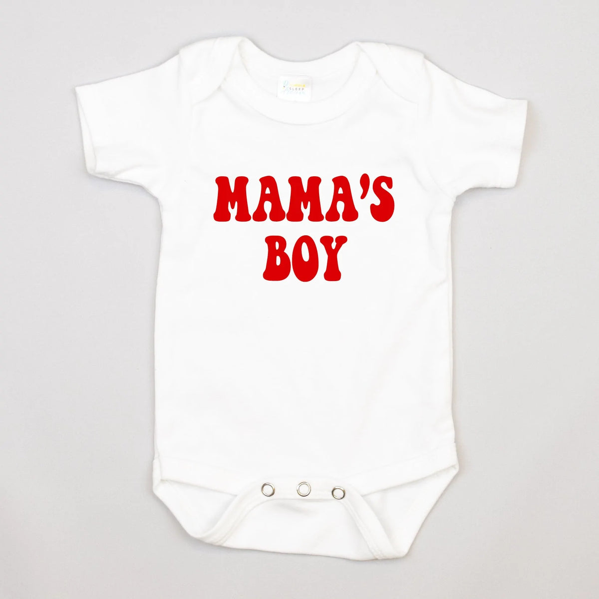 Cuddle Sleep Dream Red Mama&#39;s Boy | White Bodysuit