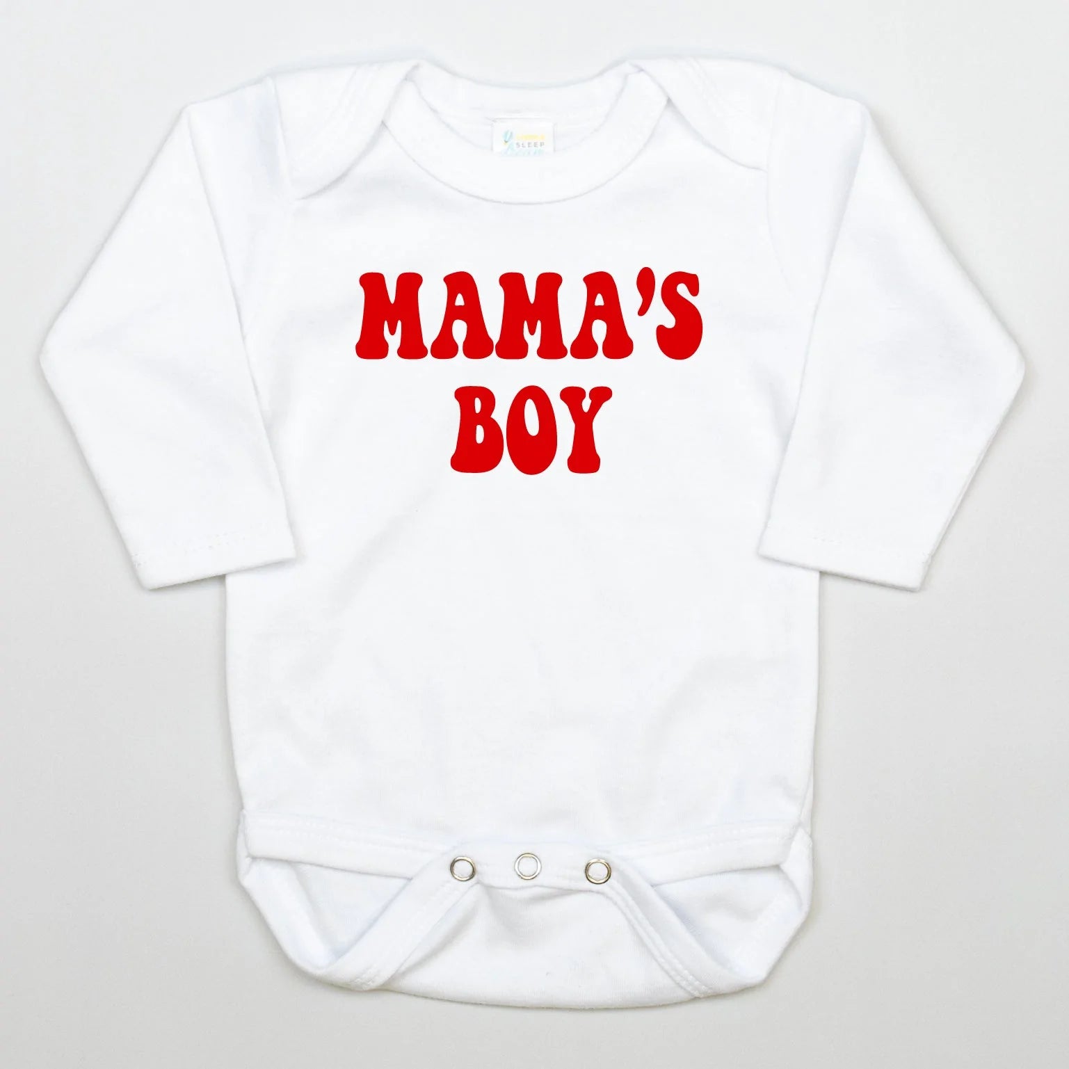 Cuddle Sleep Dream Red Mama's Boy | White Bodysuit