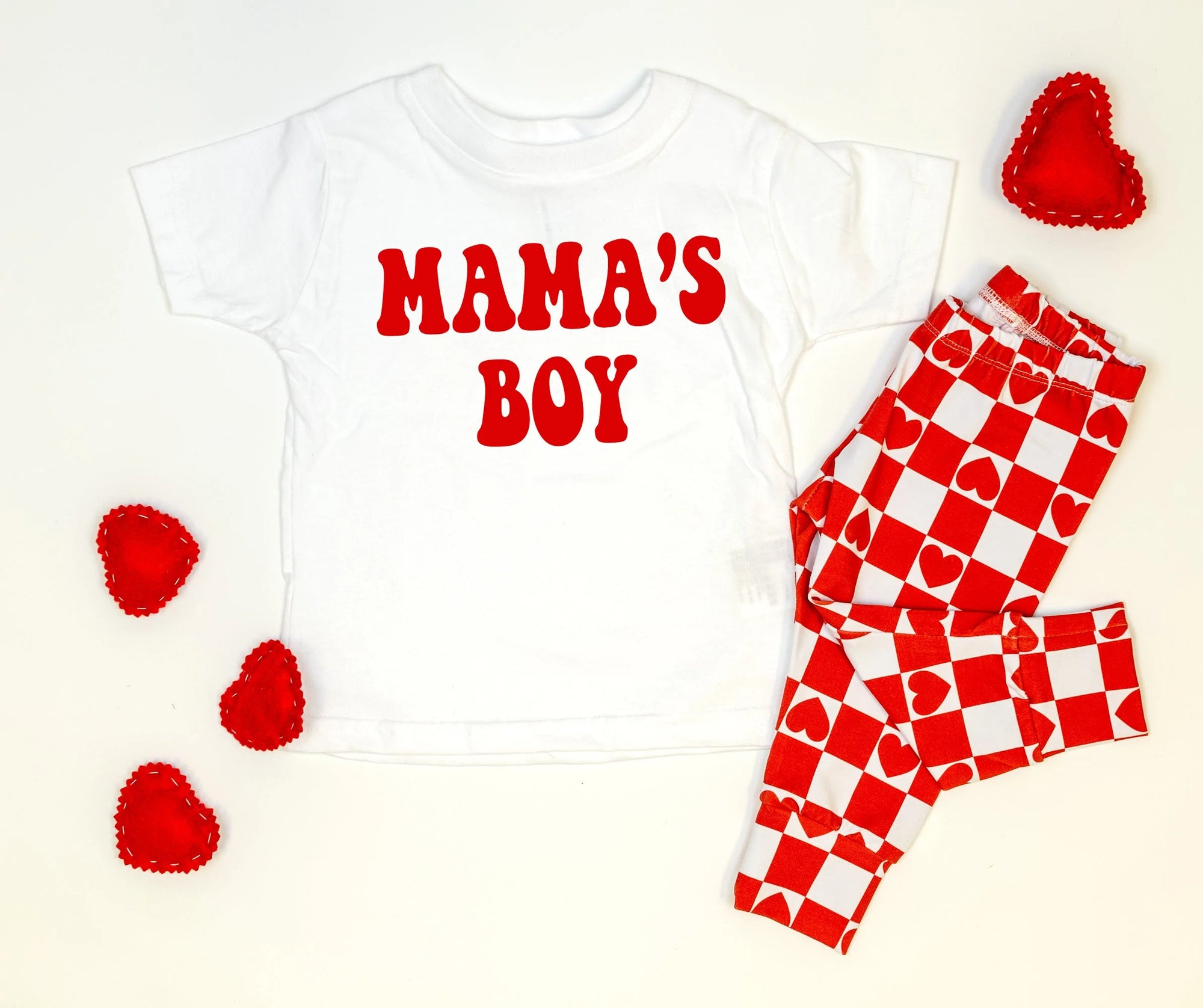 Cuddle Sleep Dream Baby & Toddler Tops Red Mama's Boy | White Tshirt