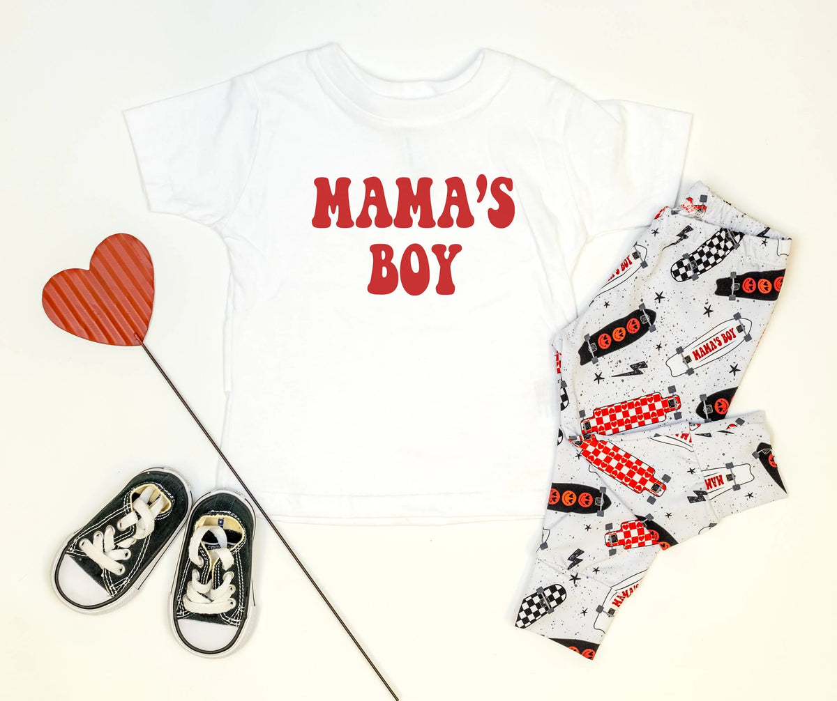 Cuddle Sleep Dream Baby &amp; Toddler Tops Red Mama&#39;s Boy | White Tshirt