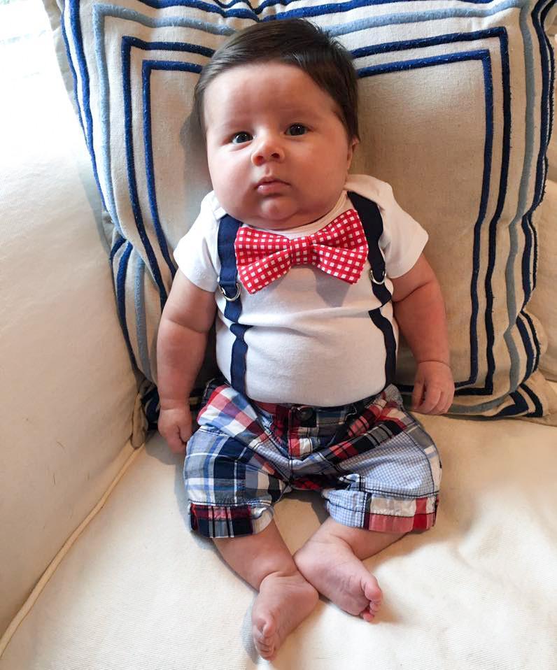Cuddle Sleep Dream Oh Snap Red or Navy Gingham Tie &amp; Suspenders