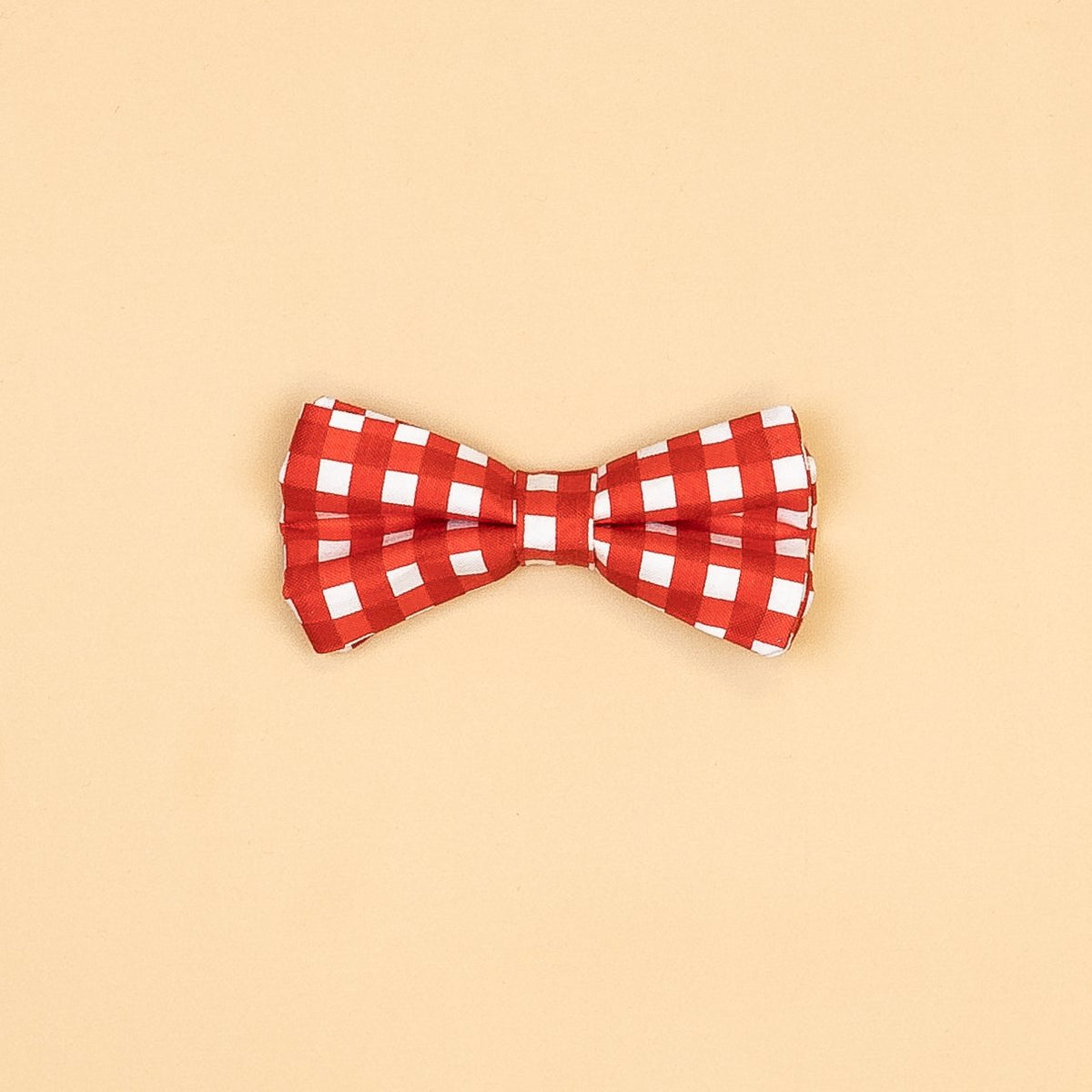 Cuddle Sleep Dream Ties Gingham Bow Red Snap-On Tie