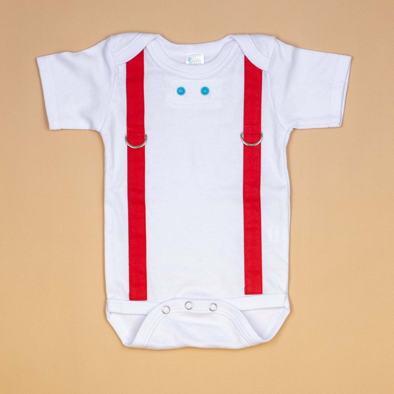 Cuddle Sleep Dream Oh Snap Red Suspenders - Onesie or Tshirt