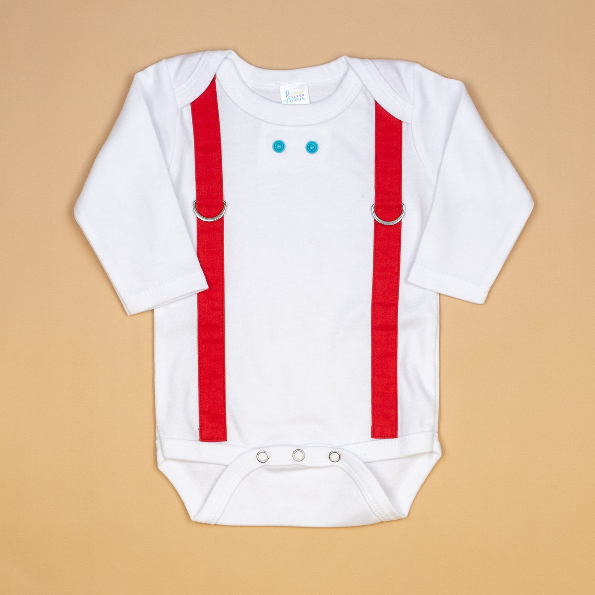 Cuddle Sleep Dream Oh Snap Red Suspenders - Onesie or Tshirt