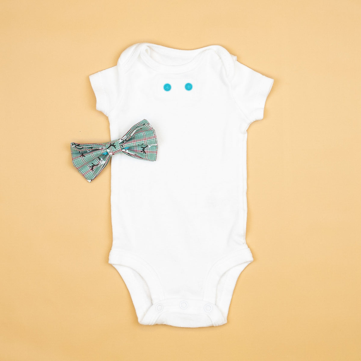 Cuddle Sleep Dream Oh Snap Reindeer Plaid Bowtie Bodysuit