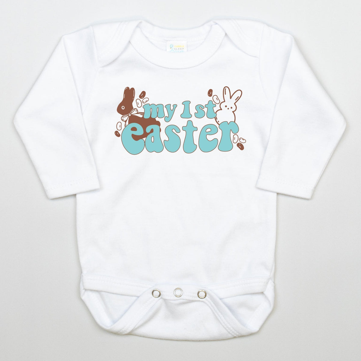 Cuddle Sleep Dream Retro First Easter | White Bodysuit