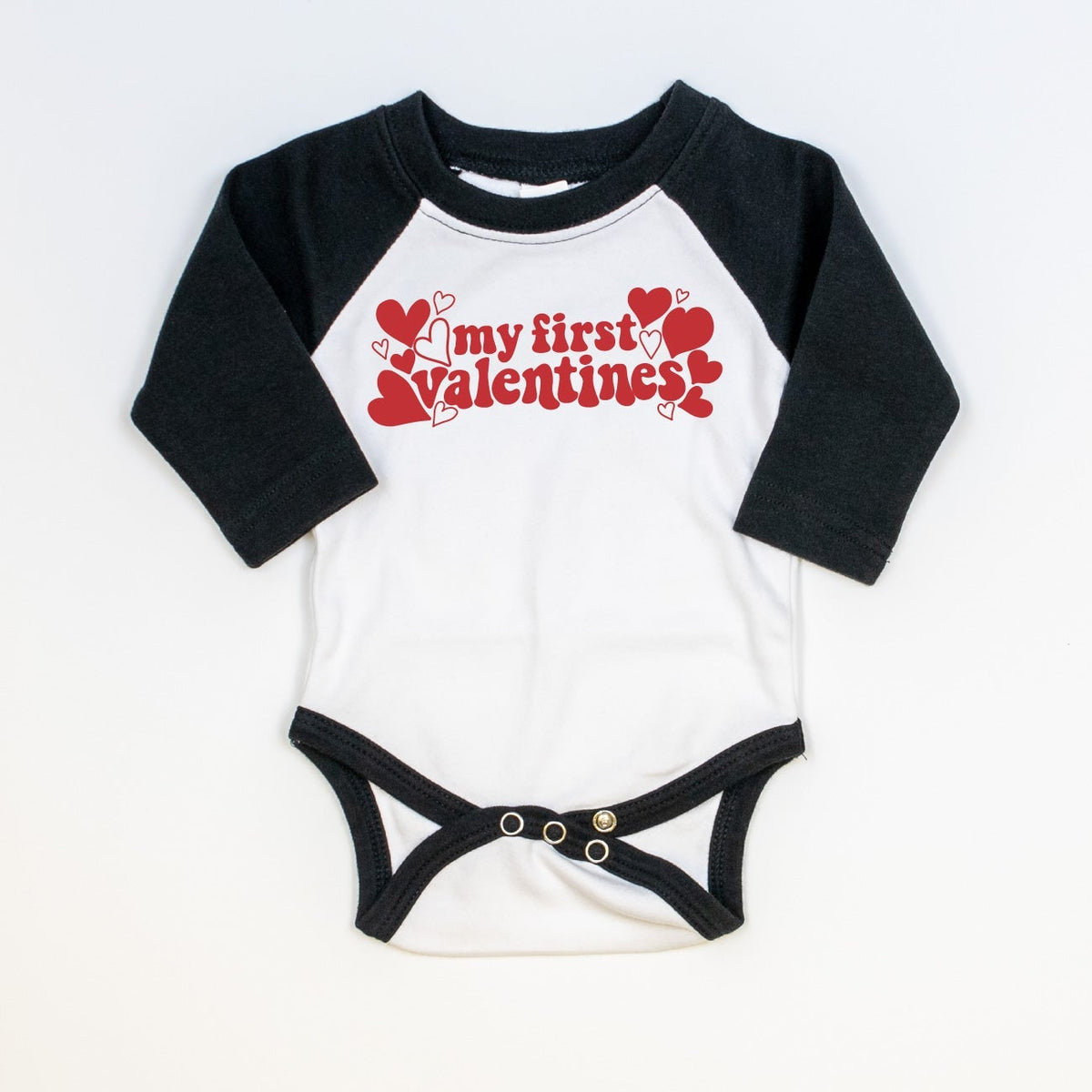 Cuddle Sleep Dream Retro First Valentine&#39;s | Black Raglan