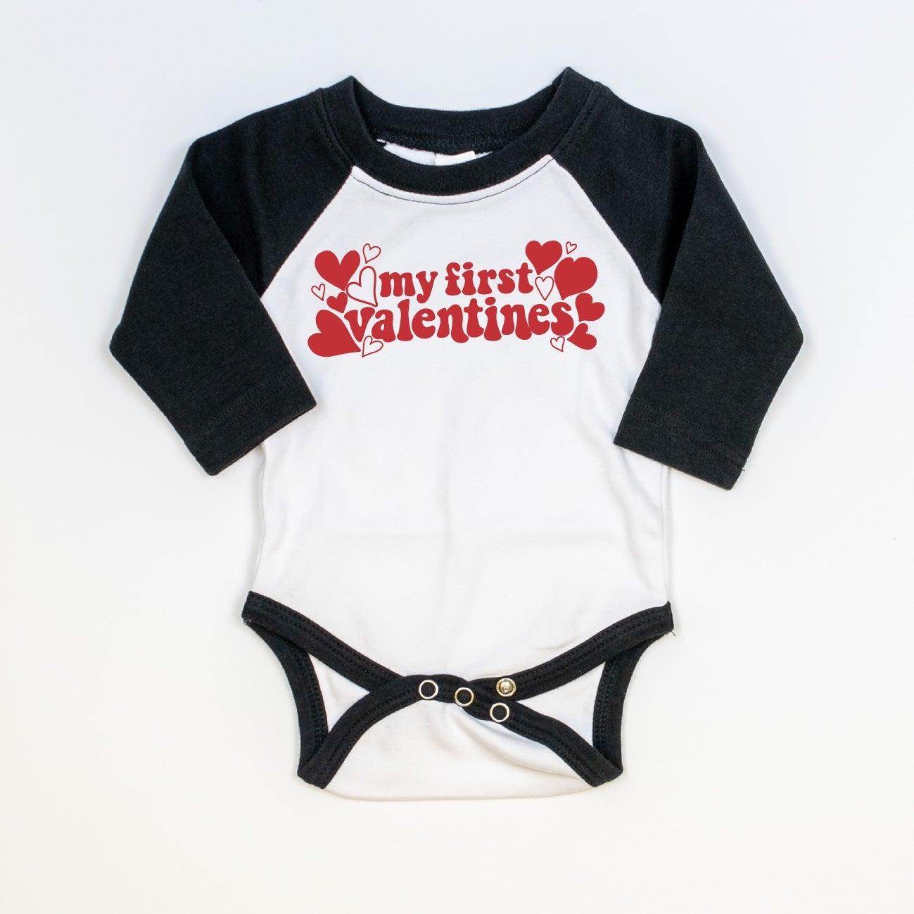 Cuddle Sleep Dream Retro First Valentine's | Black Raglan