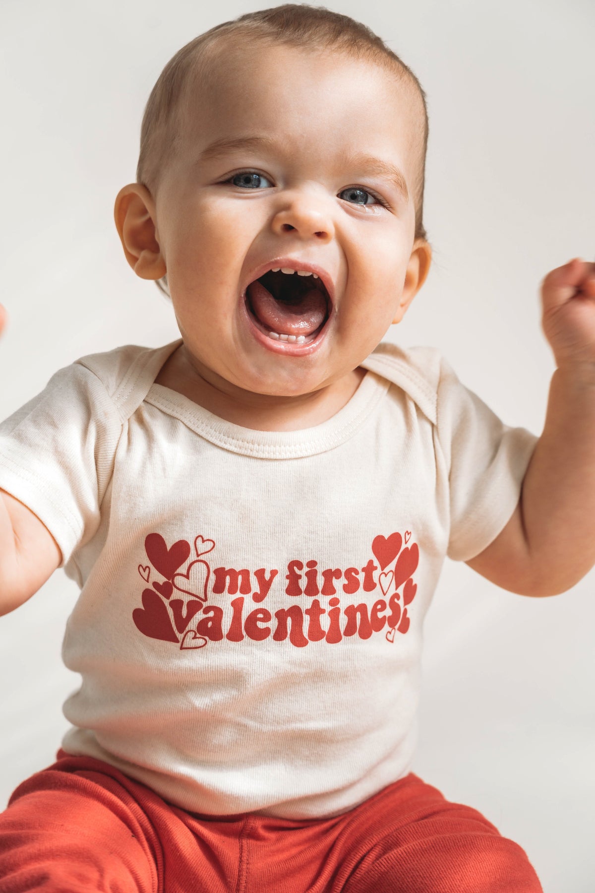 Cuddle Sleep Dream Retro First Valentines | Natural Bodysuit
