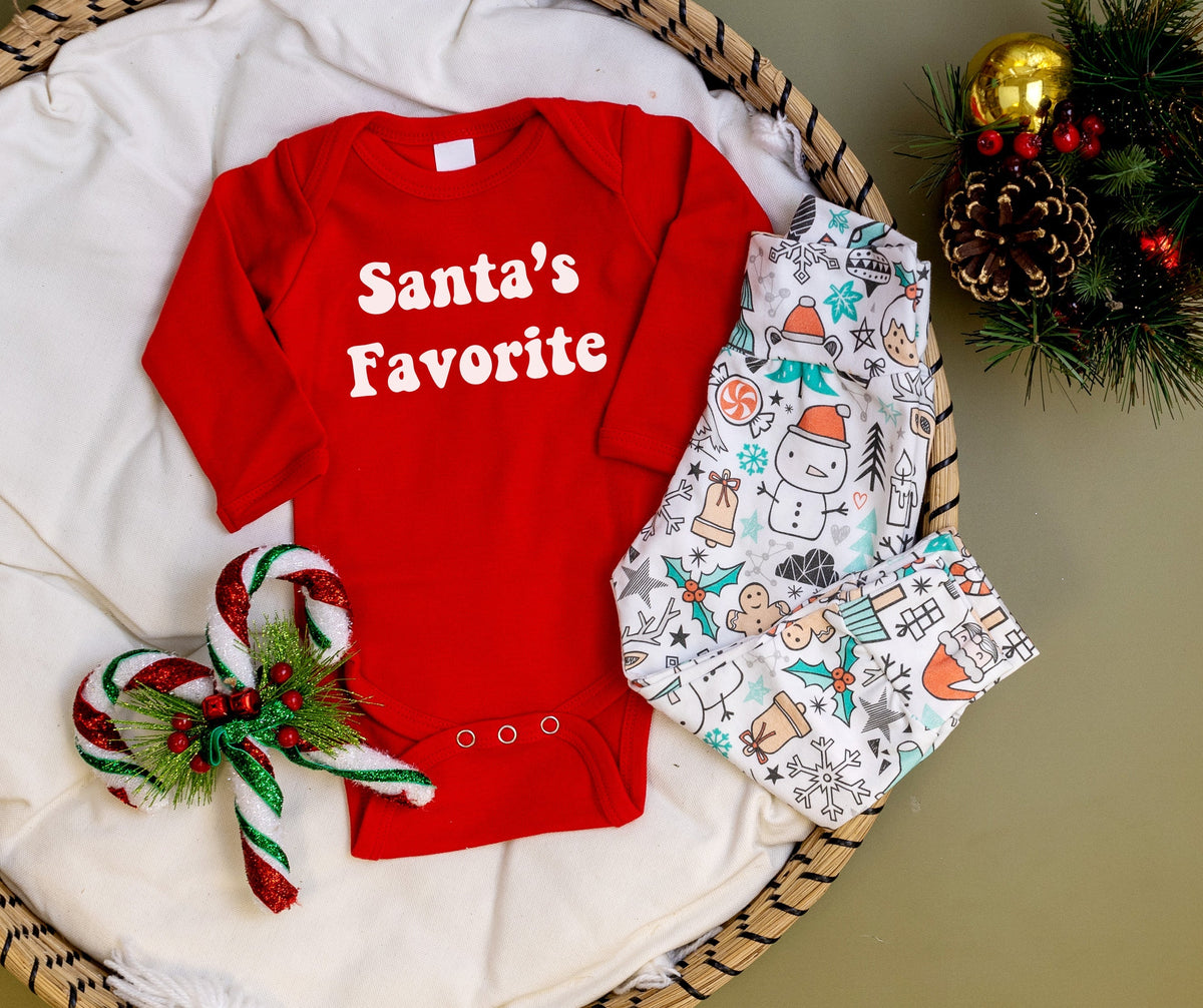 Cuddle Sleep Dream Santa&#39;s Favorite | Red Bodysuit
