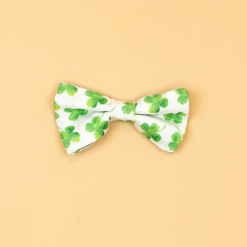 Cuddle Sleep Dream Bowtie Bodysuit Shamrocks on White Bowtie Bodysuit
