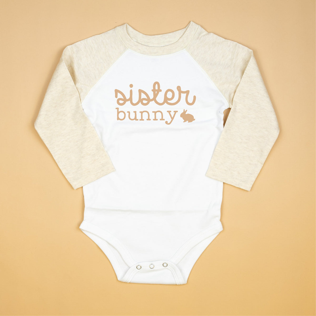Cuddle Sleep Dream 18-24m BODYSUIT Sister Bunny | Oatmeal Raglan