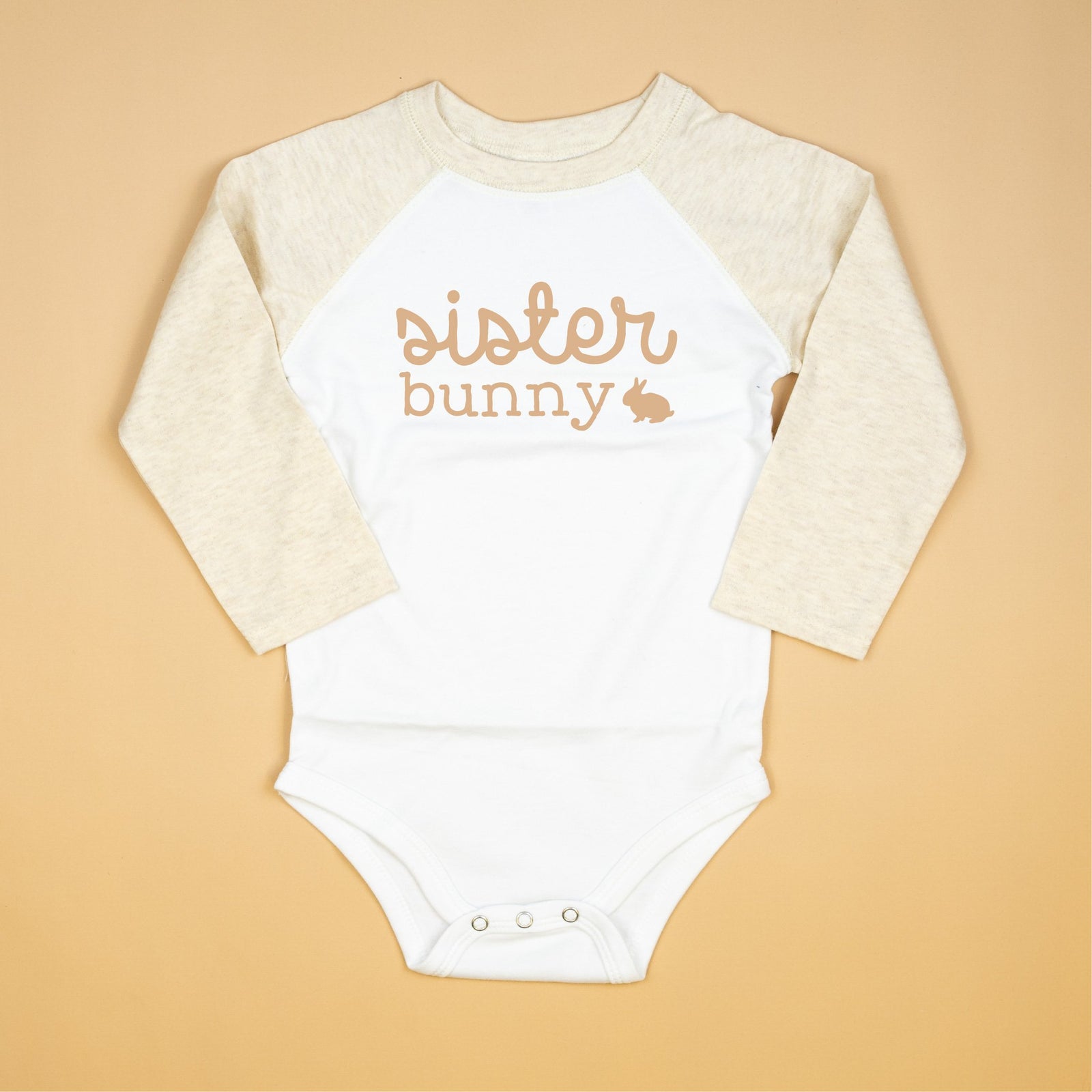 Cuddle Sleep Dream 18-24m BODYSUIT Sister Bunny | Oatmeal Raglan