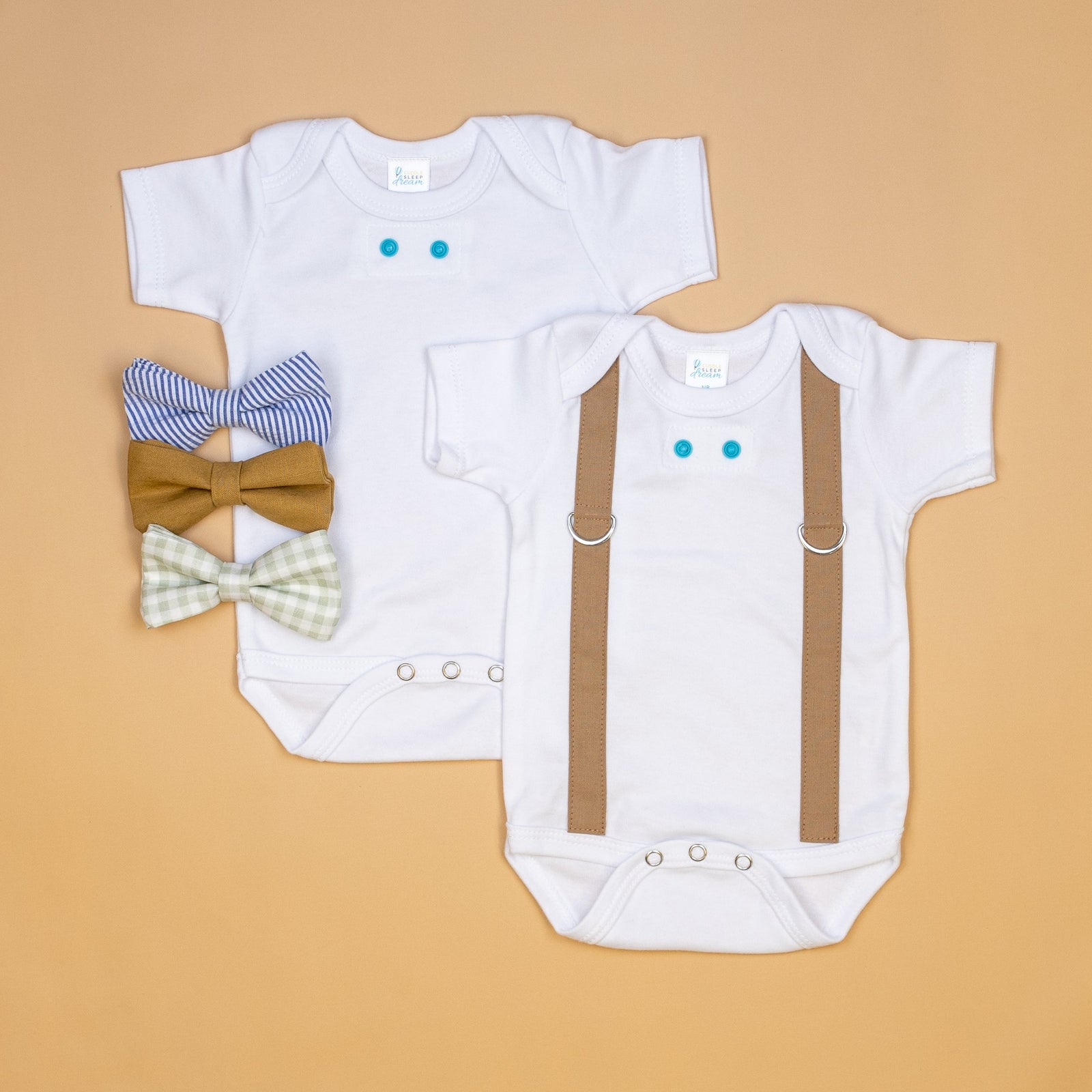 Cuddle Sleep Dream starter pack Newborn / Short Sleeve Snap-On Tie Bundle | Dapper Pack