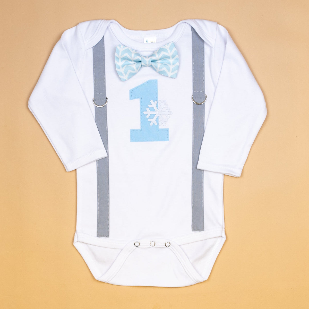Cuddle Sleep Dream Oh Snap Snow Theme 1st Birthday Bodysuit