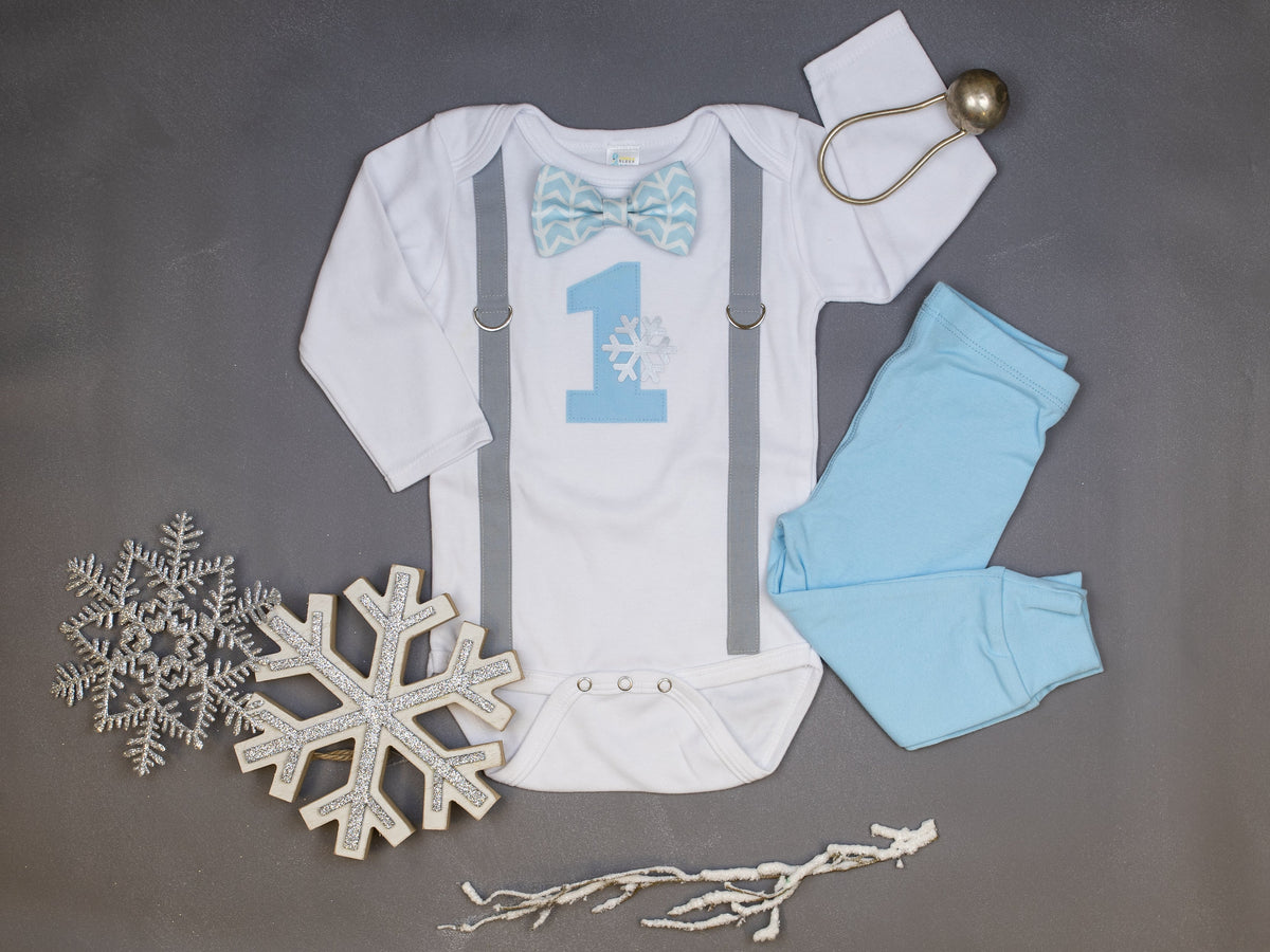 Cuddle Sleep Dream Oh Snap Snow Theme 1st Birthday Bodysuit