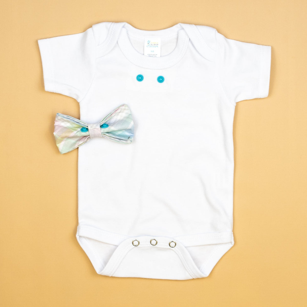Cuddle Sleep Dream Bowtie Bodysuit Spring Plaid Bowtie Bodysuit