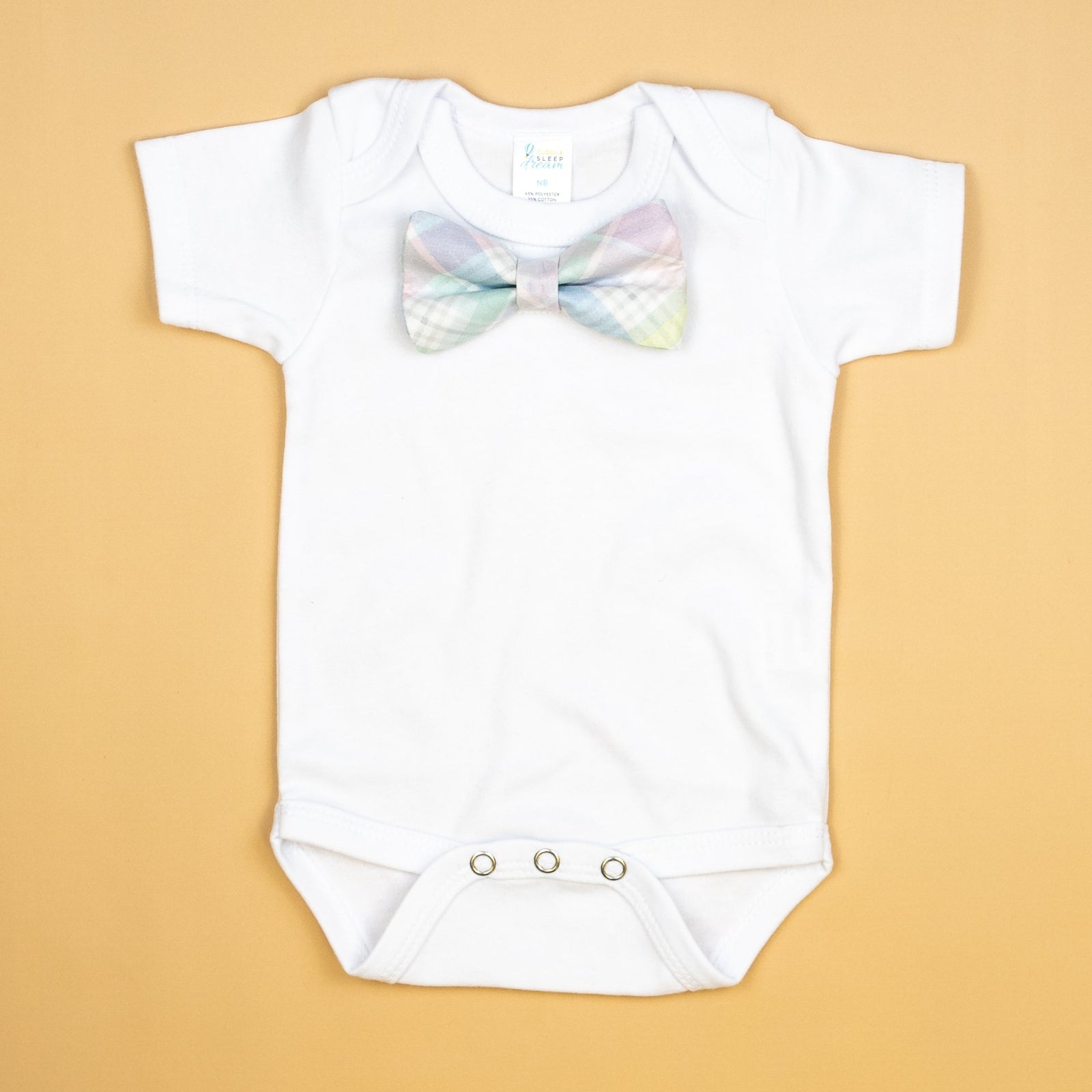Cuddle Sleep Dream Oh Snap Spring Plaid Bowtie Bodysuit