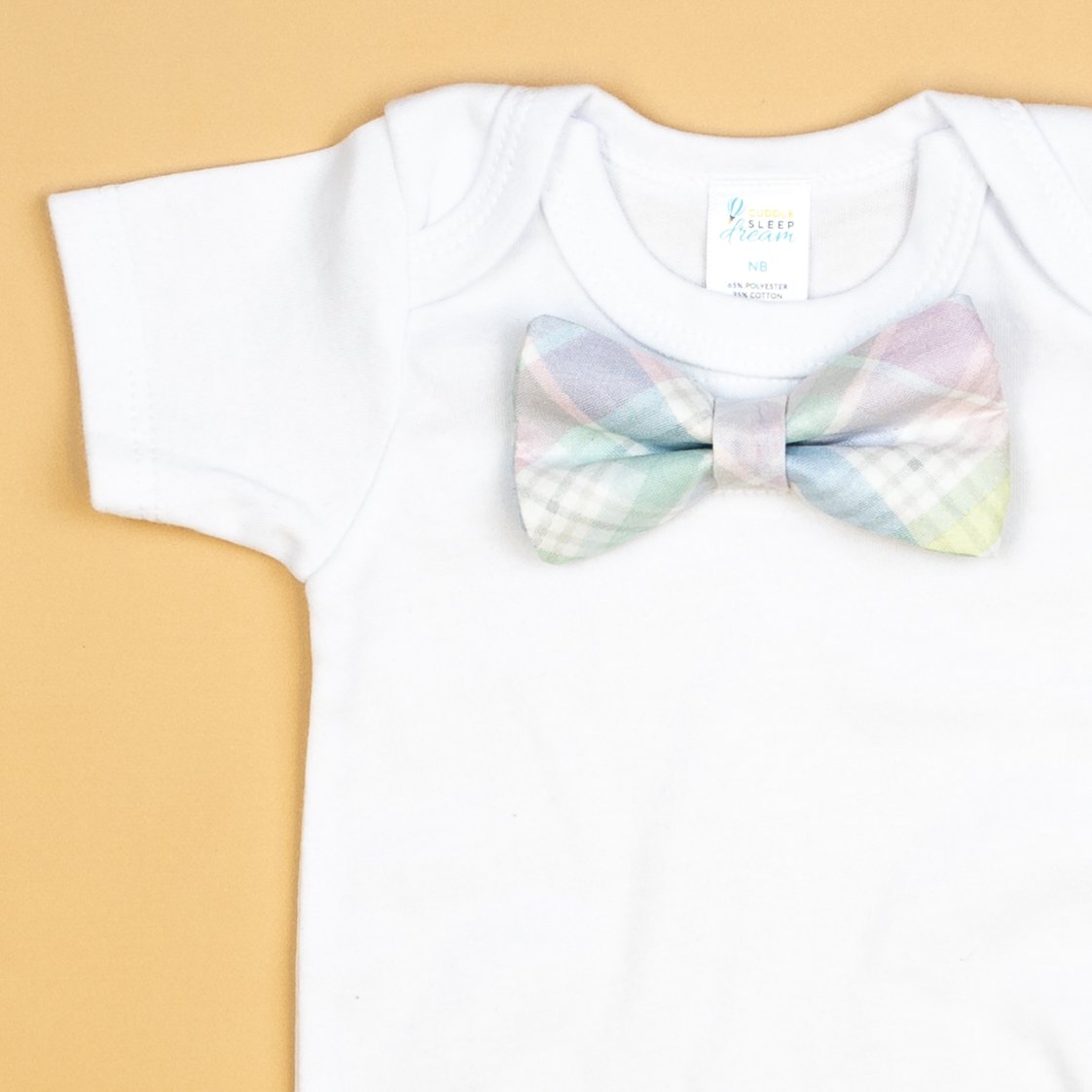 Cuddle Sleep Dream Oh Snap Spring Plaid Bowtie Bodysuit