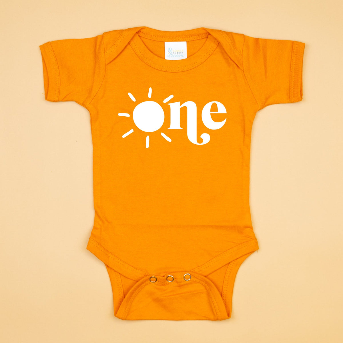 Cuddle Sleep Dream Sun in One 1st Birthday | Orange Bodysuit