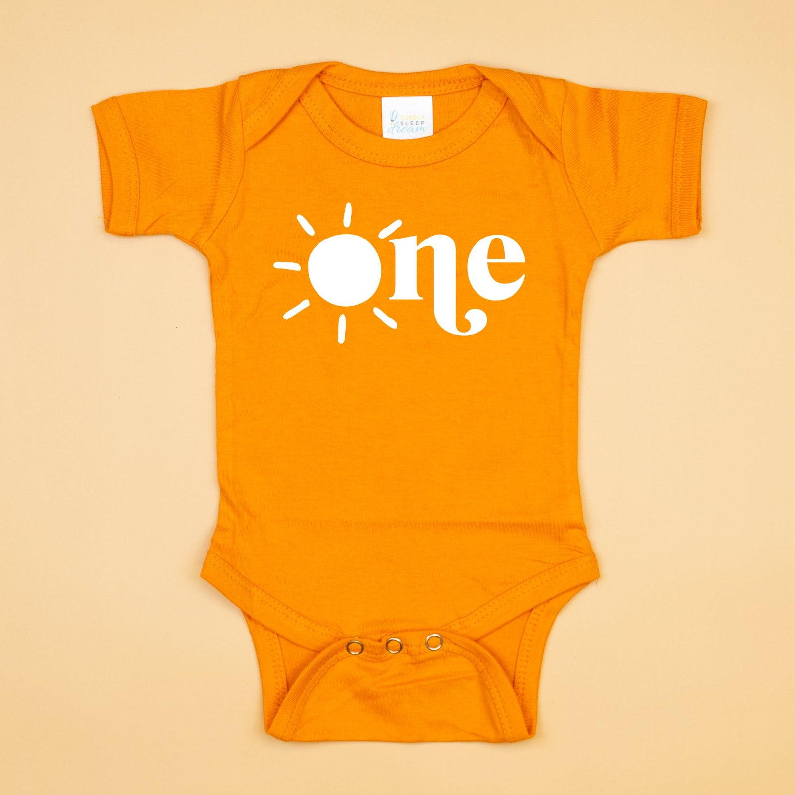 Cuddle Sleep Dream Sun in One 1st Birthday | Orange Bodysuit