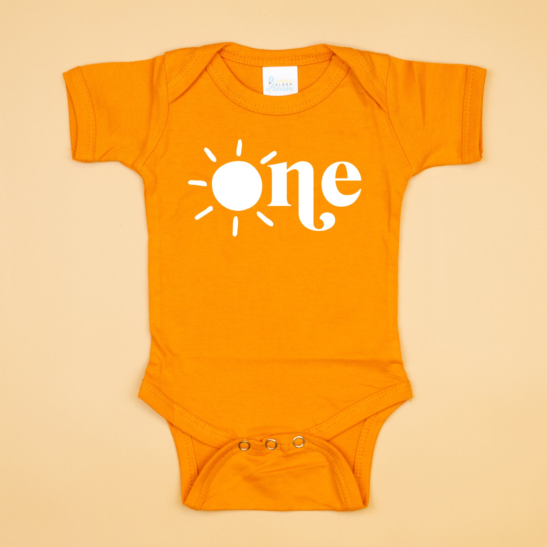 Cuddle Sleep Dream Sun in One 1st Birthday | Orange Bodysuit