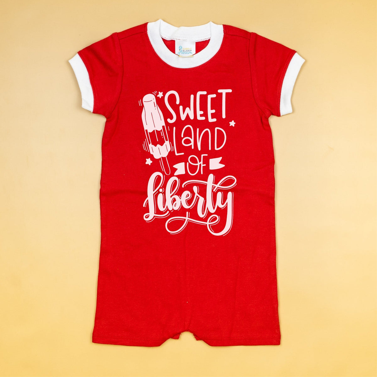 Cuddle Sleep Dream Sweet Land of Liberty | Red Romper