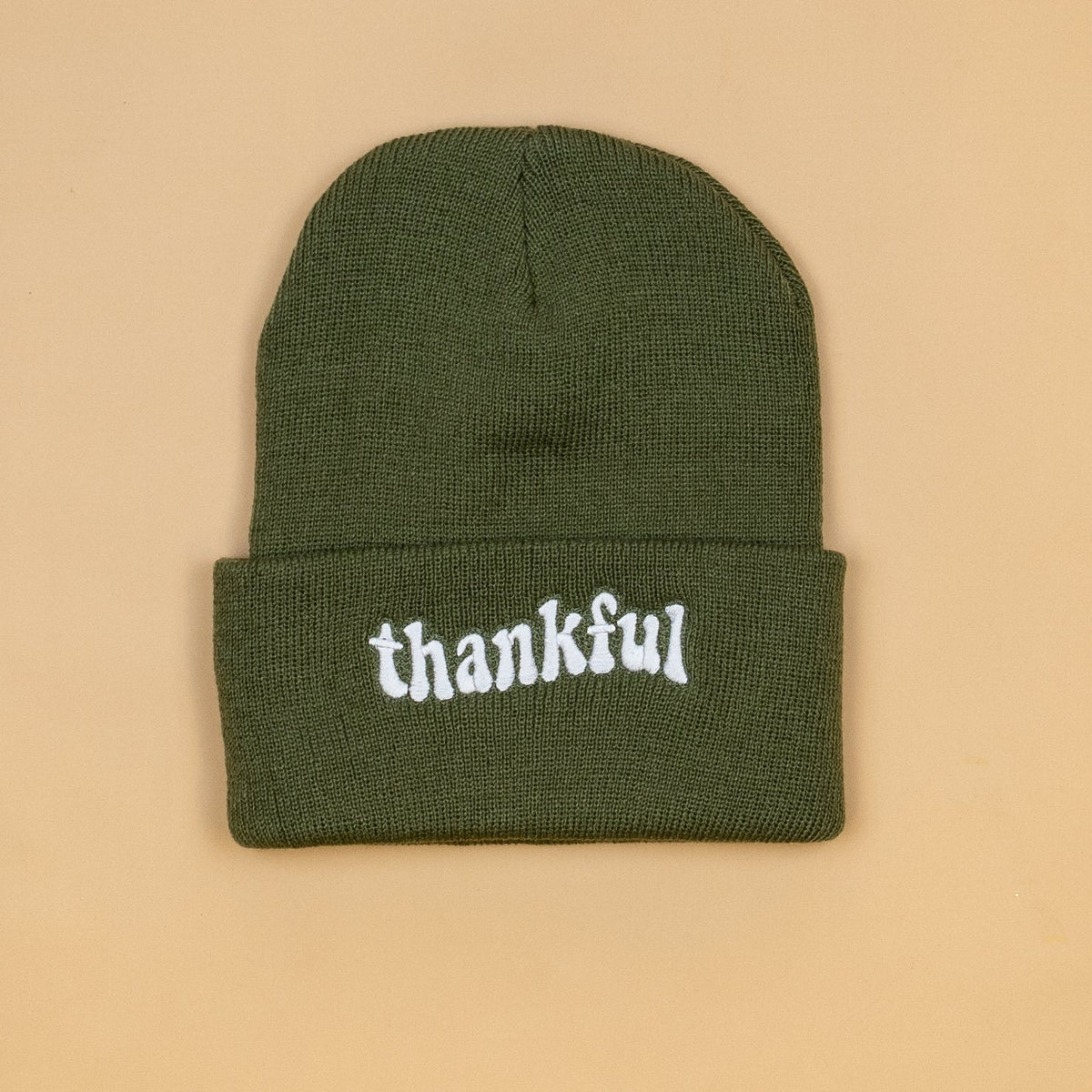 Cuddle Sleep Dream Thankful | Olive Knit Beanie