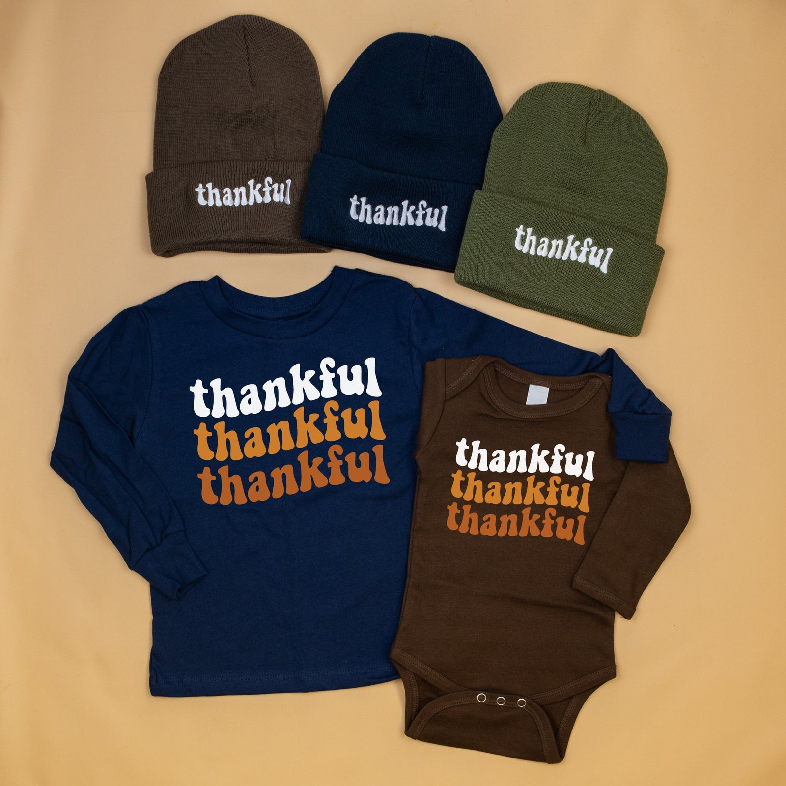 Cuddle Sleep Dream Thankful Thankful Thankful | Navy Bodysuit