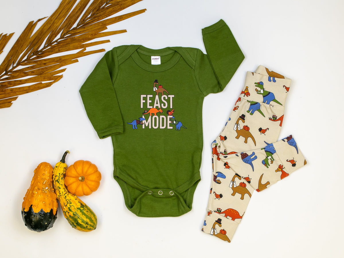 Cuddle Sleep Dream Leggings Thanksgiving Dinosaur Leggings