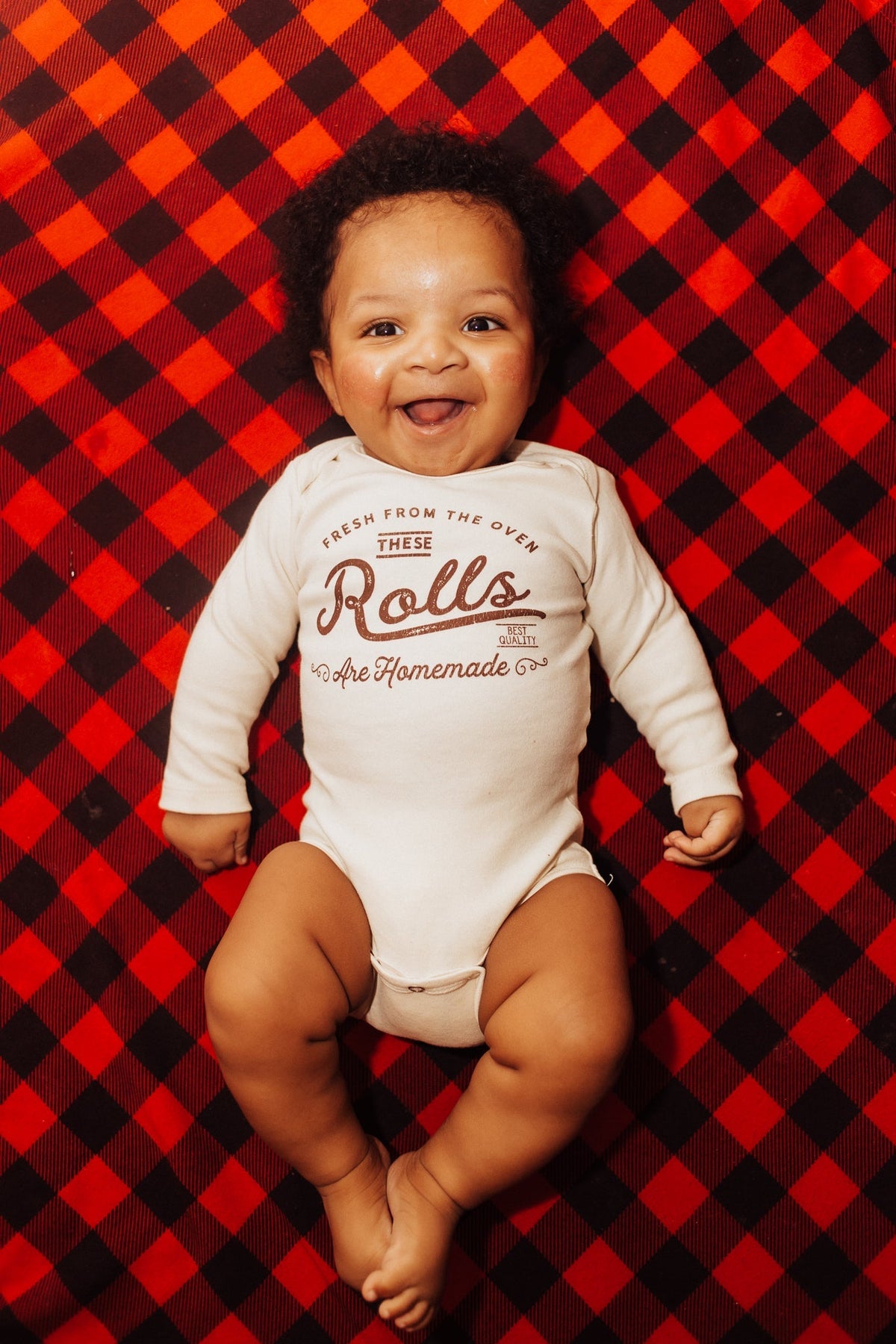 Cuddle Sleep Dream These Rolls are Homemade Onesie Bundle Personalized | Brown