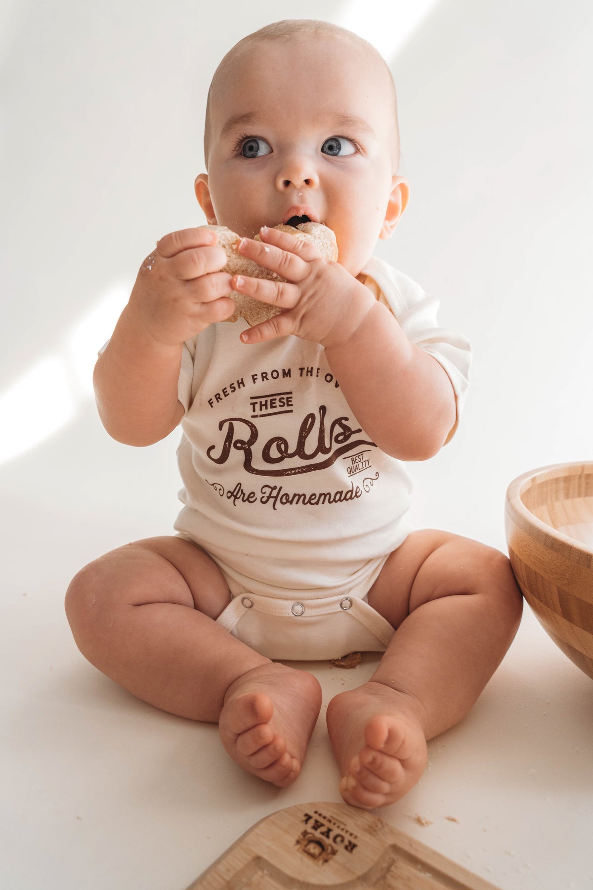 Cuddle Sleep Dream These Rolls are Homemade | Onesie in Natural
