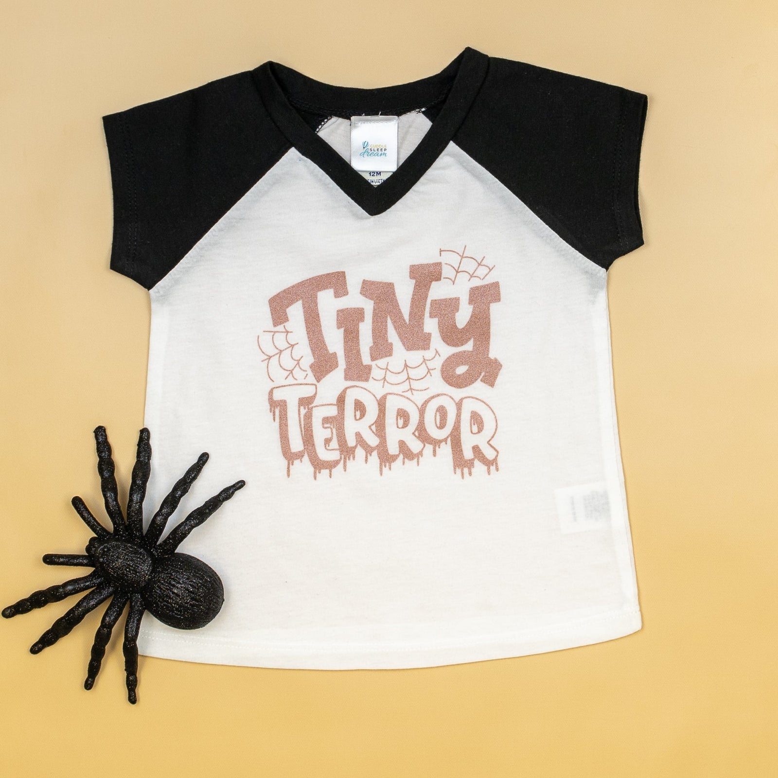 Cuddle Sleep Dream Tiny Terror | Black Raglan Bodysuit