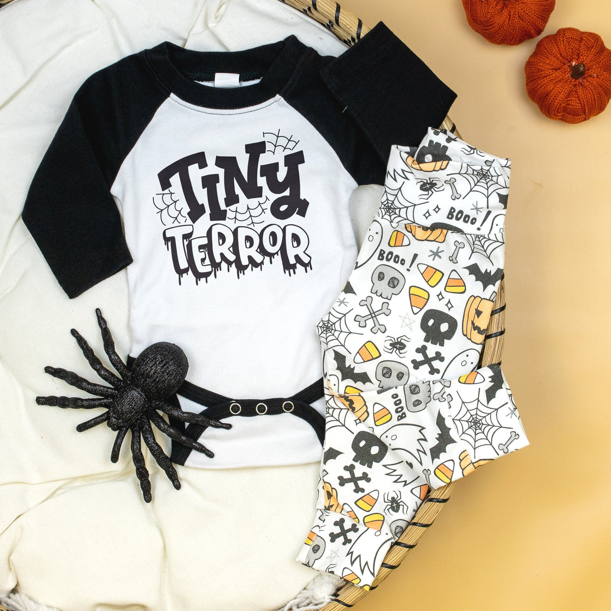 Cuddle Sleep Dream Tiny Terror | Black Raglan Bodysuit