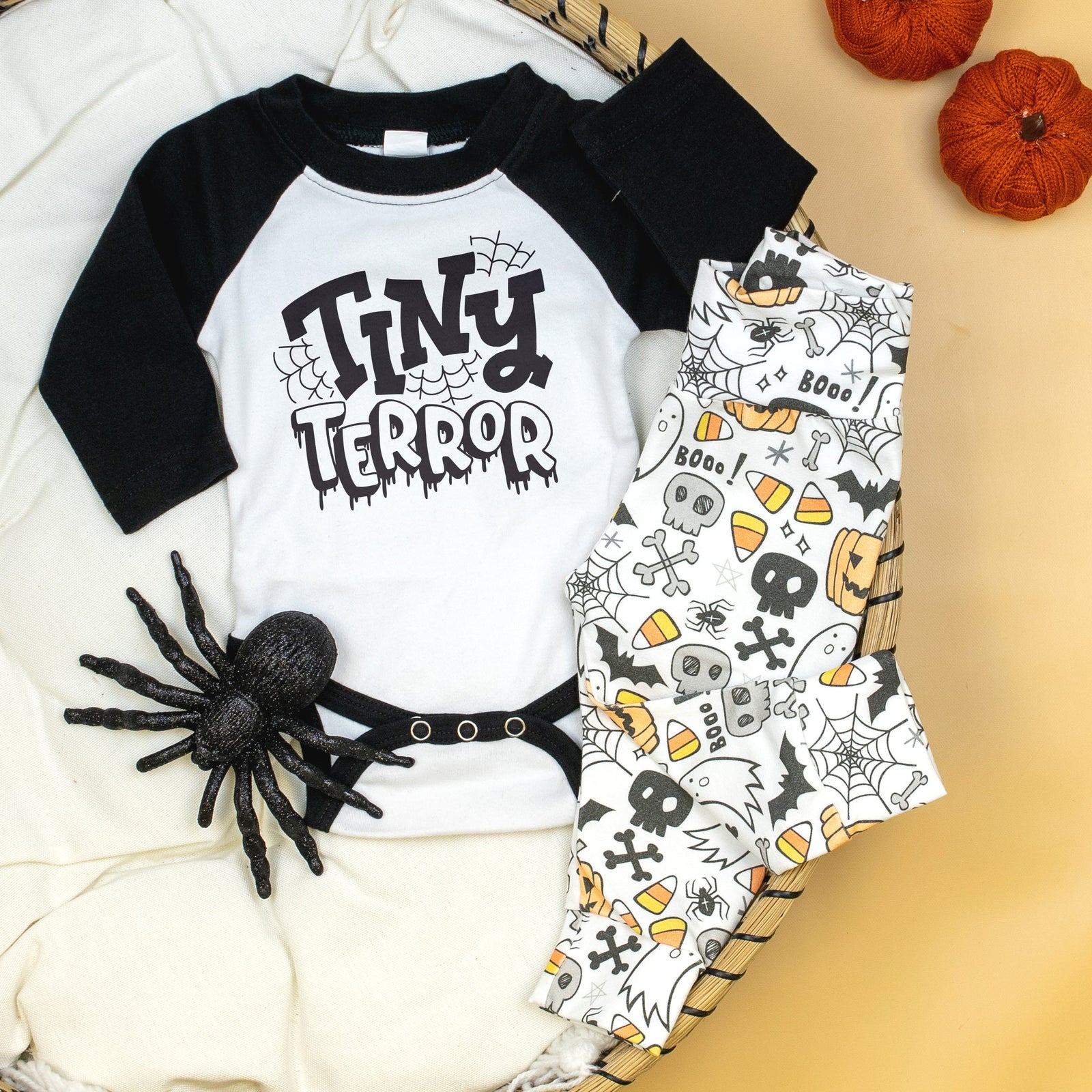 Cuddle Sleep Dream Tiny Terror | Black Raglan Bodysuit